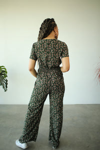 Green Floral print jumpsuit