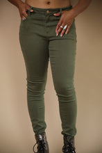 Load image into Gallery viewer, Olive Green Skinnys