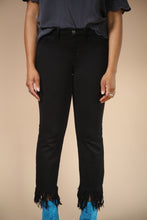 Load image into Gallery viewer, Black Fringe Jeans