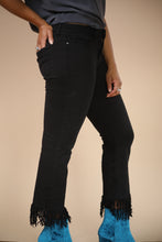 Load image into Gallery viewer, Black Fringe Jeans